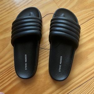 Steve Madden Black Slides Size 8
